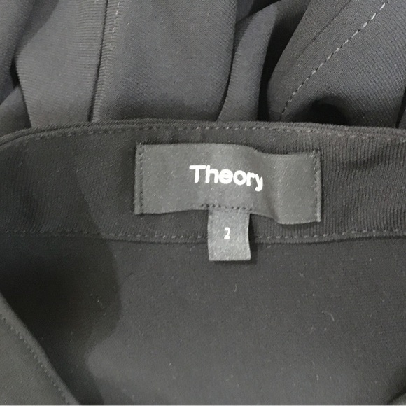 Theory jullitah admiral crepe Shirtdress lace up long sleeve mini black size 2 - Picture 6 of 7